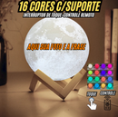 🌙Luminária Premium - Lua impressa em 3D c/Foto e Texto Personalizados - Recarregável por USB.🔋