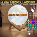 🌙Luminária Premium - Lua impressa em 3D c/Foto e Texto Personalizados - Recarregável por USB.🔋
