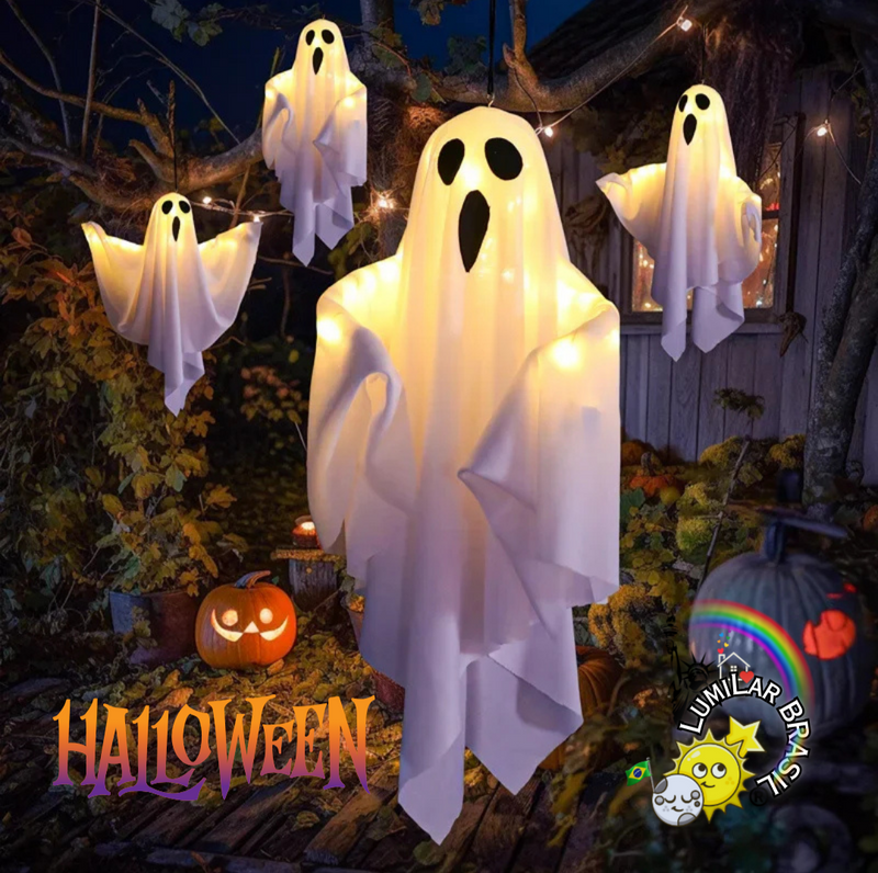 Luminária de Halloween Fantasma Flutuando 👻🎃