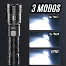 🔦Lanterna de LED Premium. Alcança até 150M / Recarregável (Tipo C)🔋 - Visor Digital - A Prova d'Agua💦 - Pode ser Usada como Carregador Portátil.🪫📱⚡️