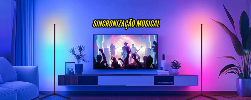 Candeeiro Moderno inteligente RGB com sincronização de música.🔊
