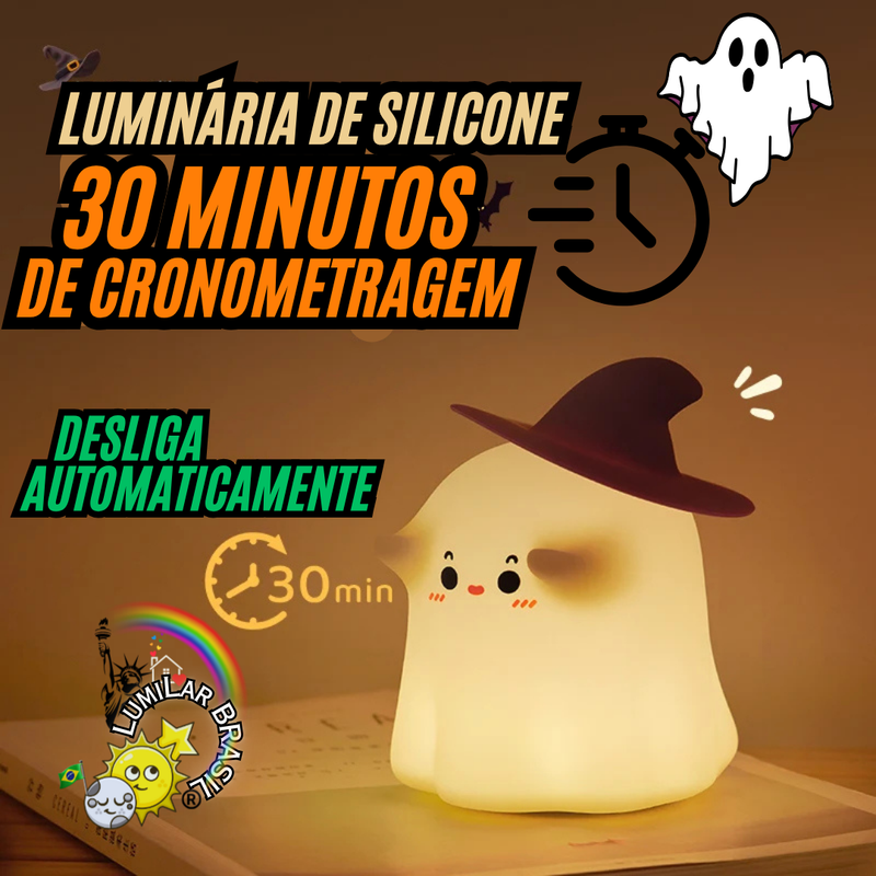 👻Fantasminha Exclusivo de Silicone Sensível ao Toque - Recarregável Tipo C.🔋
