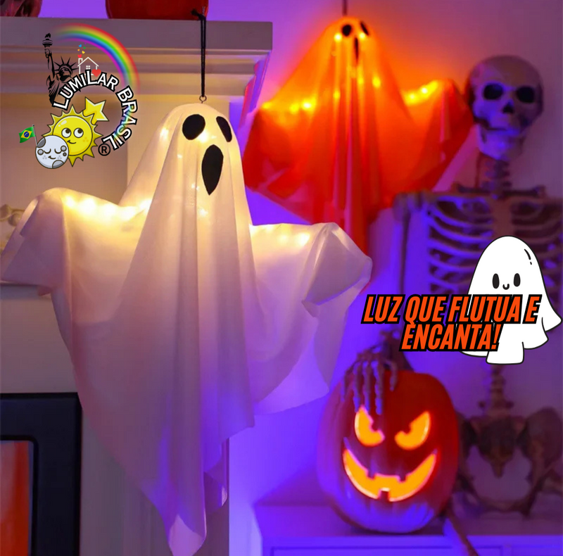 Luminária de Halloween Fantasma Flutuando 👻🎃