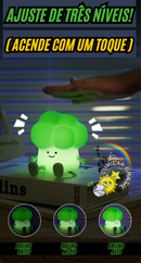 🥦Brócolis de Silicone - 3 Níveis de Brilho - Sensível ao Toque - Pode ser Usado Como Suporte de Celulares para Assistir.📲 - Recarregável Tipo C.🔋