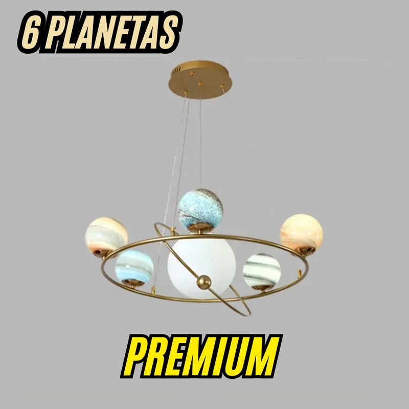 Planetas Atmosféricos de LED pra Sala de estar, Quartos e Hotéis / Peça Banhada a Ouro Modelo de Luxo para Pessoas Exigentes.