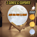 🌙Luminária Premium - Lua impressa em 3D c/Foto e Texto Personalizados - Recarregável por USB.🔋