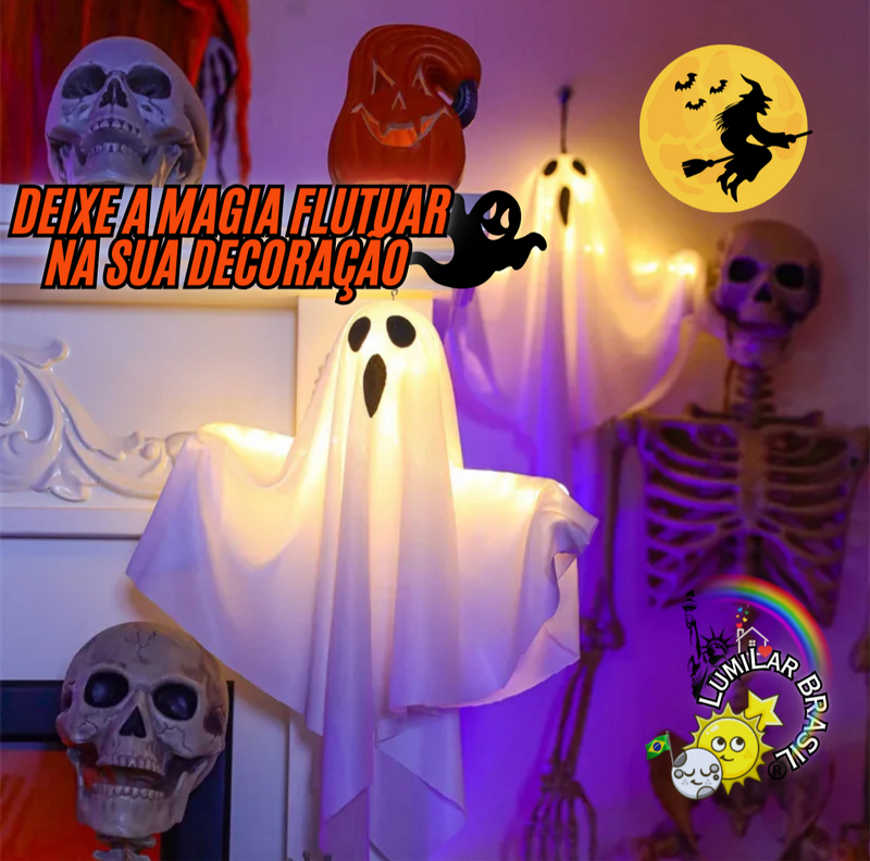 Luminária de Halloween Fantasma Flutuando 👻🎃
