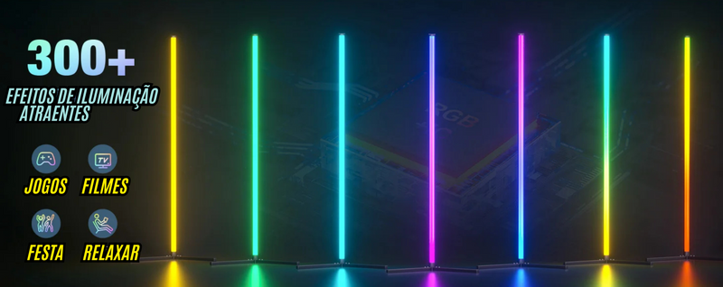 Candeeiro Moderno inteligente RGB com sincronização de música.🔊
