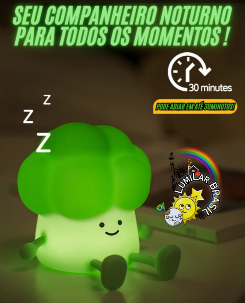 🥦Brócolis de Silicone - Pode ser Usado Como Suporte de Celulares para Assistir.📲 - Recarregável Tipo C.🔋