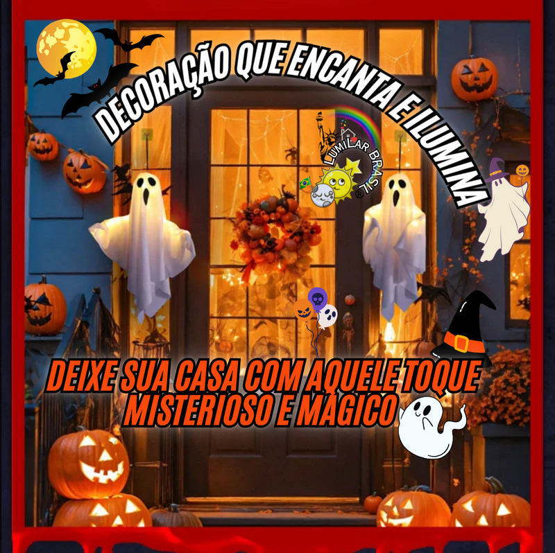 Luminária de Halloween Fantasma Flutuando 👻🎃