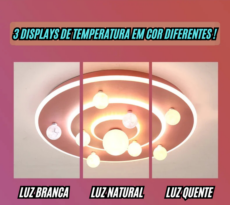 Luminária de Teto Atmosférica Peça Moderna e Aconchegante com 3 Velocidades para Quartos e Hotéis. / Peça Premium Modelo de Luxo.