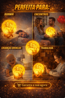 🌙Luminária Premium - LumiLua impressa em 3D c/Foto e Texto Personalizados - Recarregável Tipo-C.🔋
