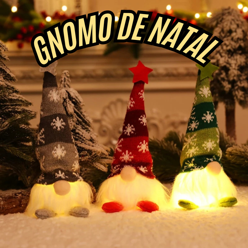 Gnominho Natalino Iluminado – Luminária Encantada✨