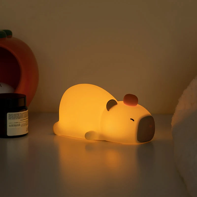🦦Capivara de Silicone Luminária de LED Sensível ao Toque. - Recarregável Tipo C.🔋
