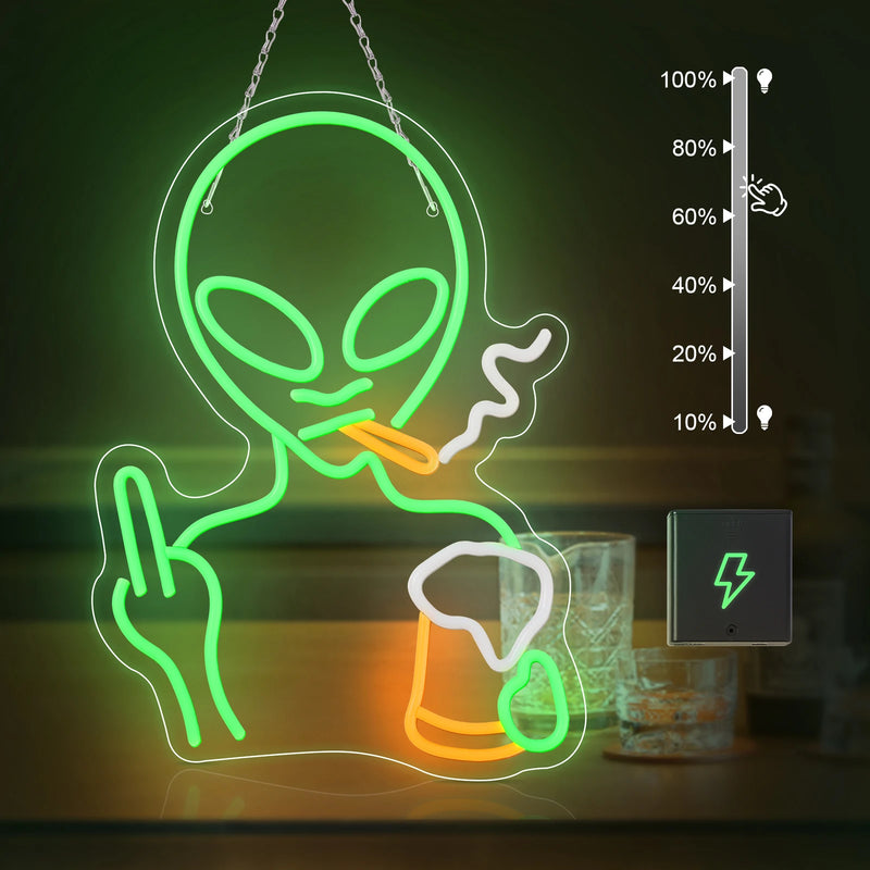 Neon de Alíen - Luz de LED Noturna.