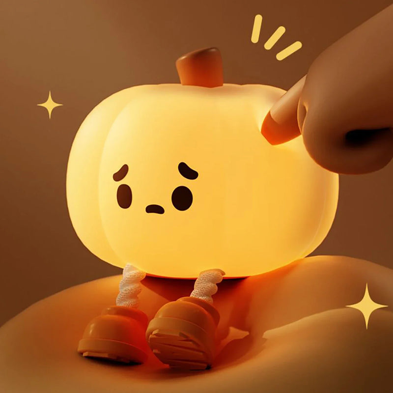 🎃Mini Abobora Fofa - Pode ser Usada Como Suporte de Celular para Assistir.📲 - Recarregável Tipo C.🔋