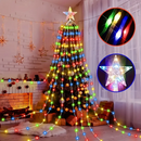 Cachoeira de Natal Decoração Moderna Movida a Energia Solar.