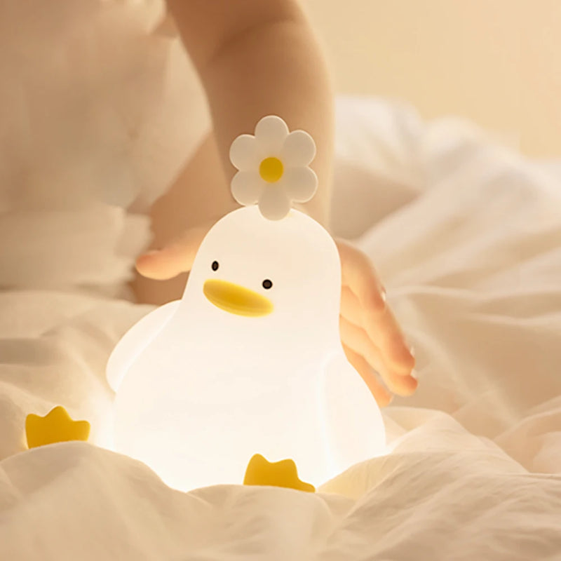 🐣Luminária de LED Patinho de Silicone Sensível ao Toque. - Recarregável Tipo C.🔋