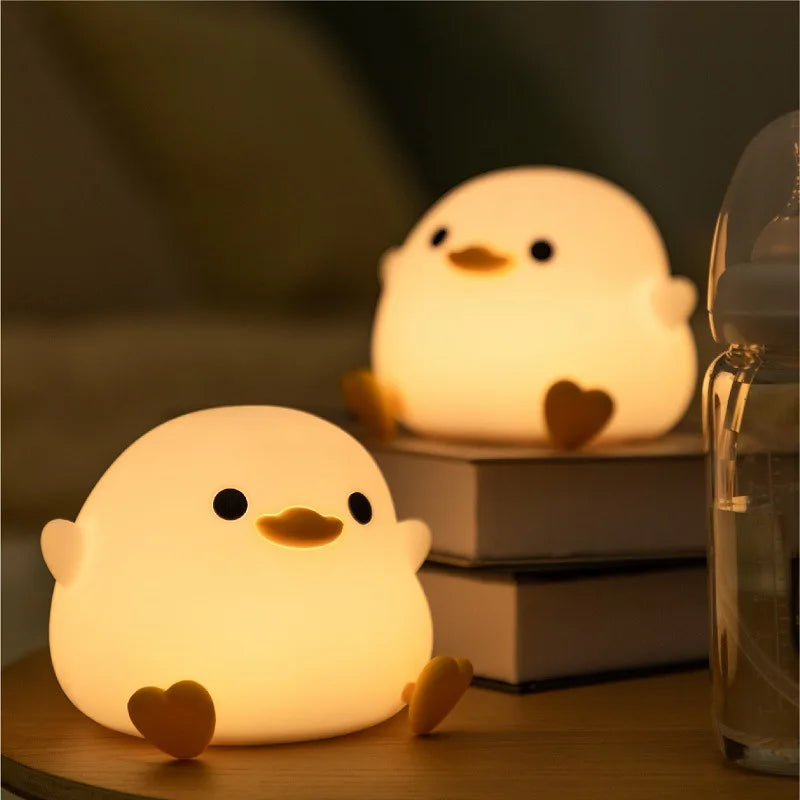 🐣Luminária de LED Patinho de Silicone Sensível ao Toque. - Recarregável Tipo C.🔋