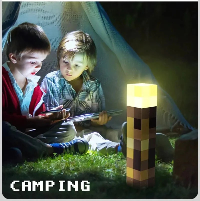 🪄Tocha Minecraft Exclusiva Luminária Infantil de LED. - Recarregável Tipo C.🔋