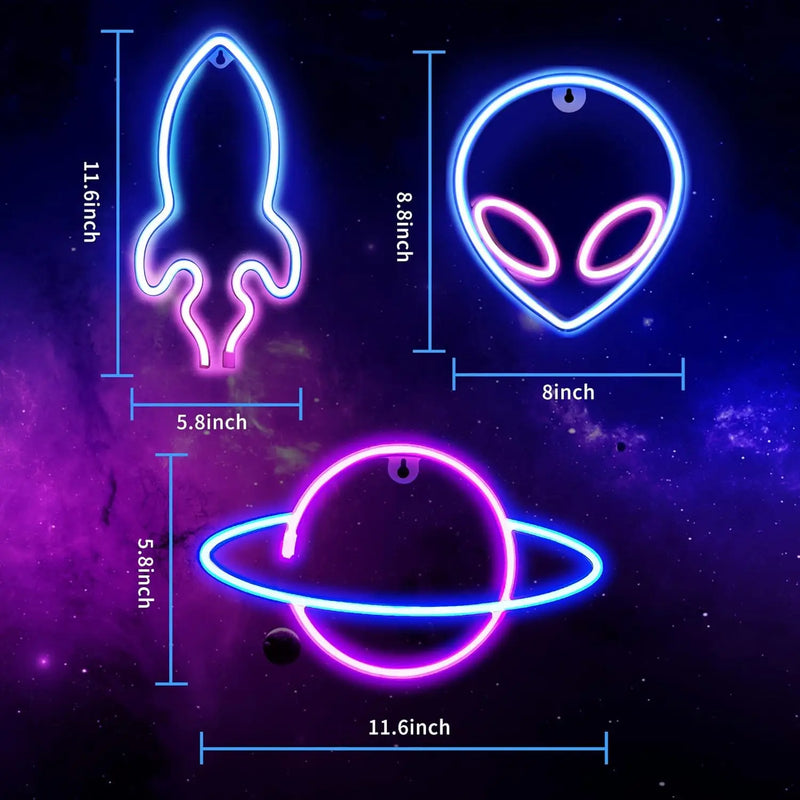 Neon Alíenigenas - Luz de LED Noturna.