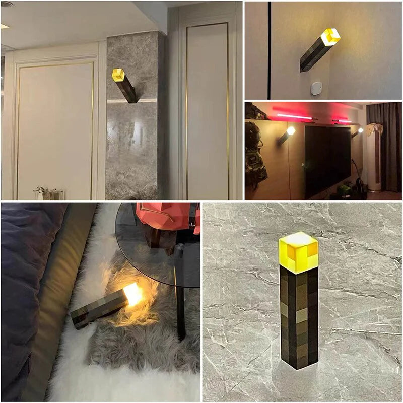 🪄Tocha Minecraft Exclusiva Luminária Infantil de LED. - Recarregável Tipo C.🔋