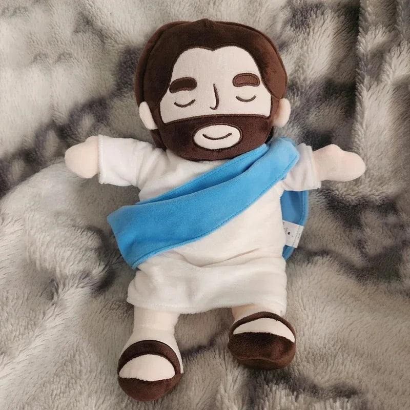 ✝️Jesus Cristo de Pelúcia com Respiração🤍 - Alívio para Ansiedade e Noites Mal Dormidas.💤