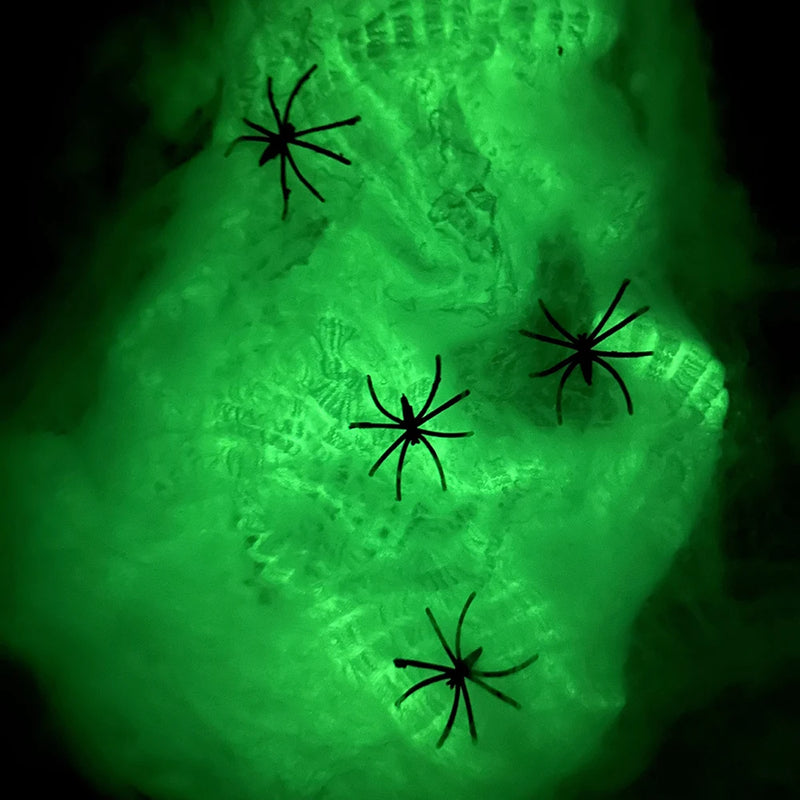 Teia de Aranha Artificial Luminosa Decoração de Halloween
