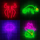 Neon com signos de animais - Luz noturna de LED.
