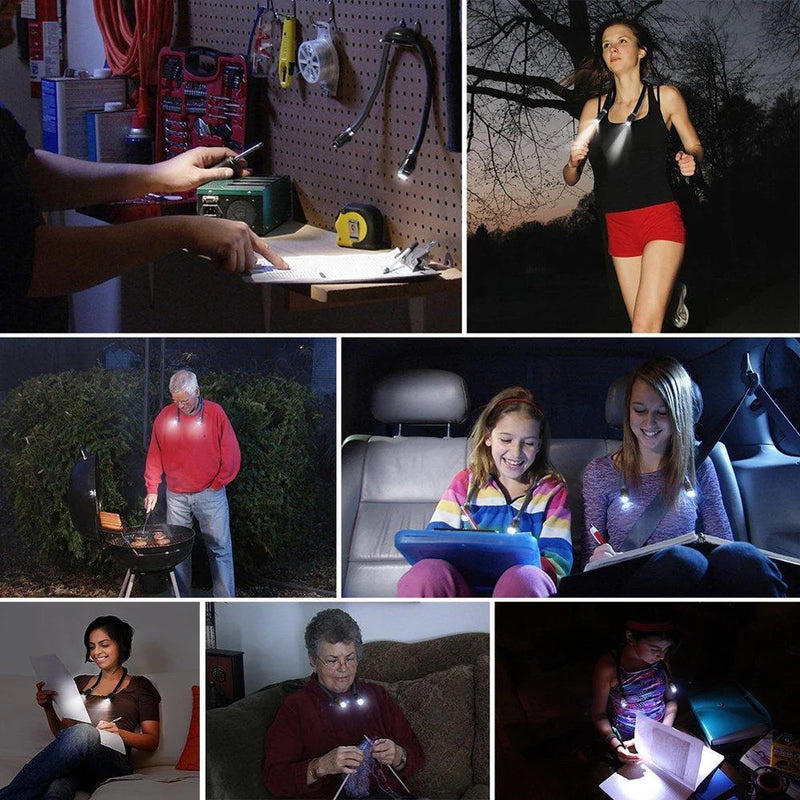 🔦 Lanterna de Pescoço Flexível – Iluminação Sem as Mãos 🙌🏻 .