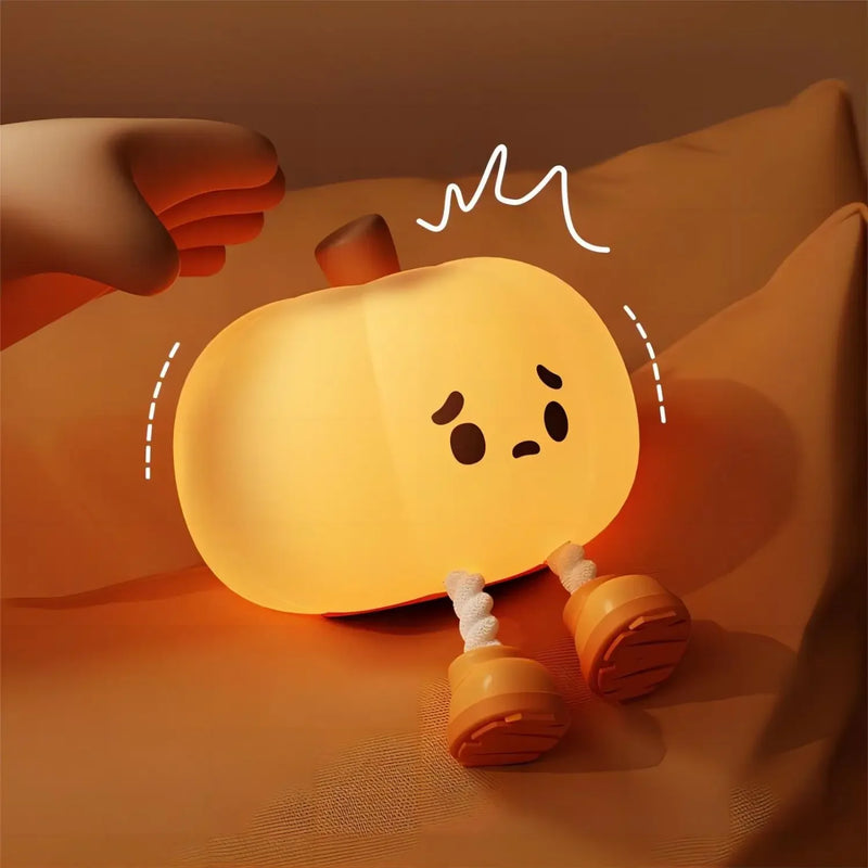 🎃Mini Abobora Fofa - Pode ser Usada Como Suporte de Celular para Assistir.📲 - Recarregável Tipo C.🔋