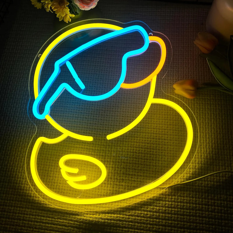 Neon de Patinho - Luz de LED Noturna.