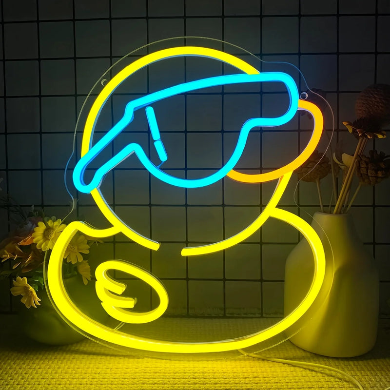Neon de Patinho - Luz de LED Noturna.