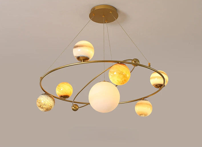 Planetas Atmosféricos de LED pra Sala de estar, Quartos e Hotéis / Peça Banhada a Ouro Modelo de Luxo para Pessoas Exigentes.