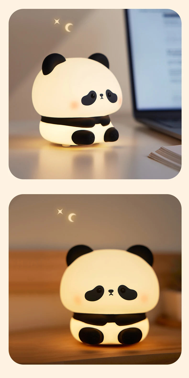 🐼Pandinha de LED Sensível ao Toque - Recarregável Tipo C.🔋