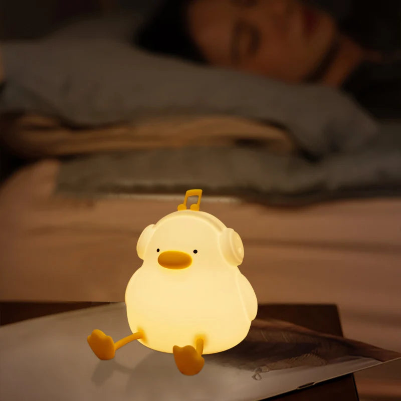 🐣Luminária de LED Patinho de Silicone Sensível ao Toque. - Recarregável Tipo C.🔋