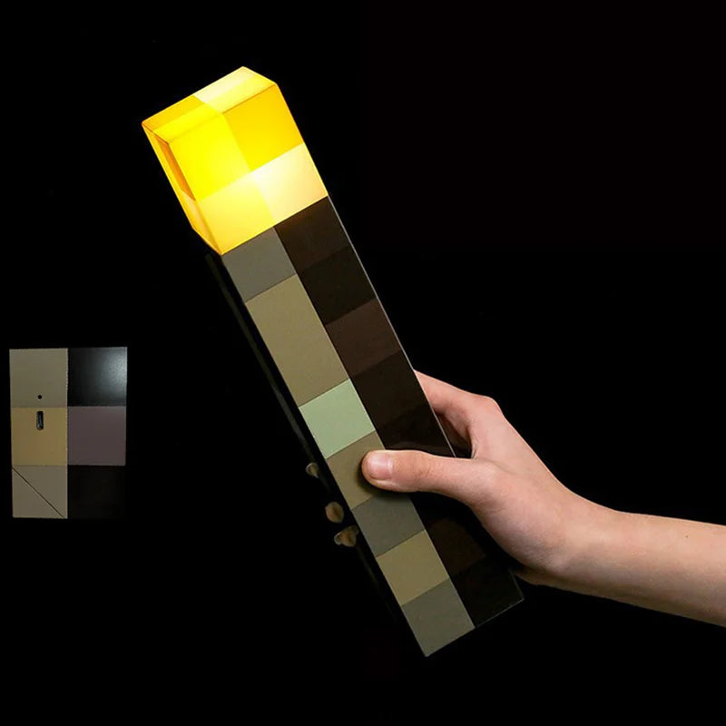 🪄Tocha Minecraft Exclusiva Luminária Infantil de LED. - Recarregável Tipo C.🔋