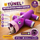 🐱🌈Túnel Mágico Interativo de Unicórnio com 6 Entradas para Gatos💜🦄