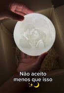 🌙Luminária Premium - LumiLua impressa em 3D c/Foto e Texto Personalizados - Recarregável Tipo-C.🔋