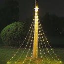 Cachoeira de Natal Decoração Moderna Movida a Energia Solar.