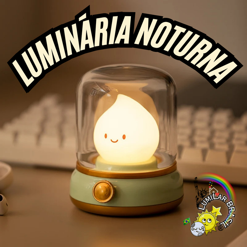 🌜 Mini Luminária Gotinha Encantada – Noite Iluminada - Recarregável Tipo C.🔋