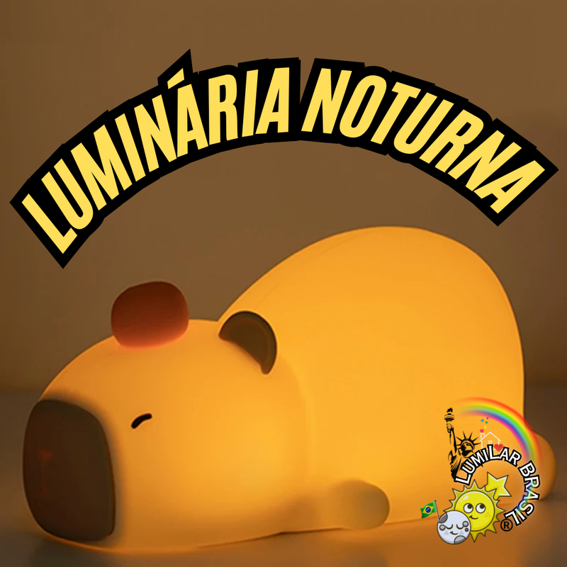 🦦Capivara de Silicone Luminária de LED Sensível ao Toque. - Recarregável Tipo C.🔋