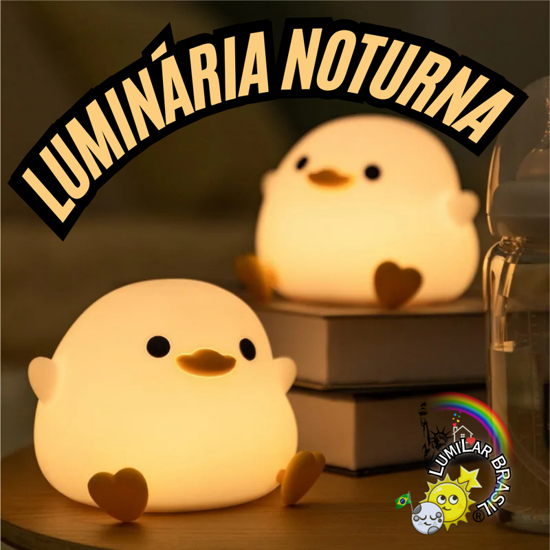 🐣Luminária de LED Patinho de Silicone Sensível ao Toque. - Recarregável Tipo C.🔋