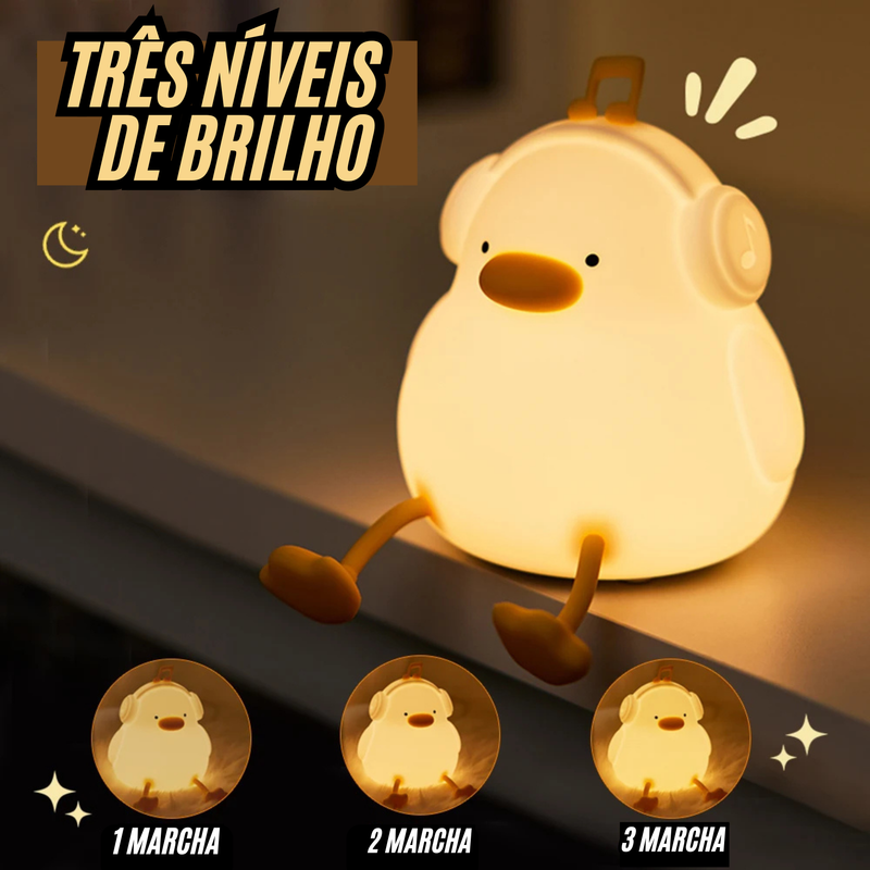 🐣Luminária de LED Patinho de Silicone Sensível ao Toque. - Recarregável Tipo C.🔋